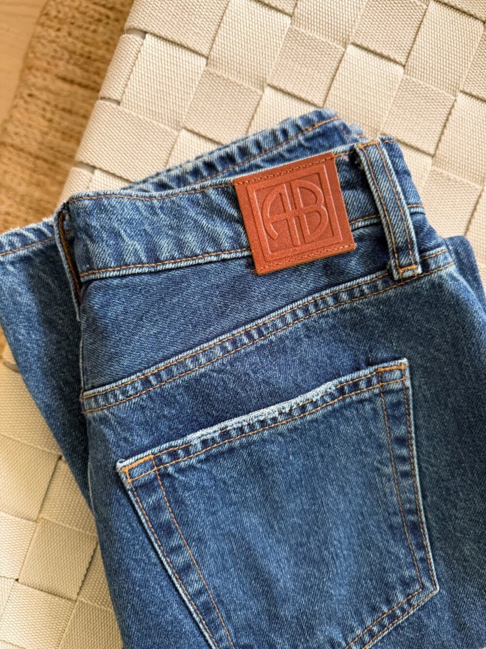 ANINE BING Roy Jean Size 24 Relaxed Straight High Rise Denim Jeans